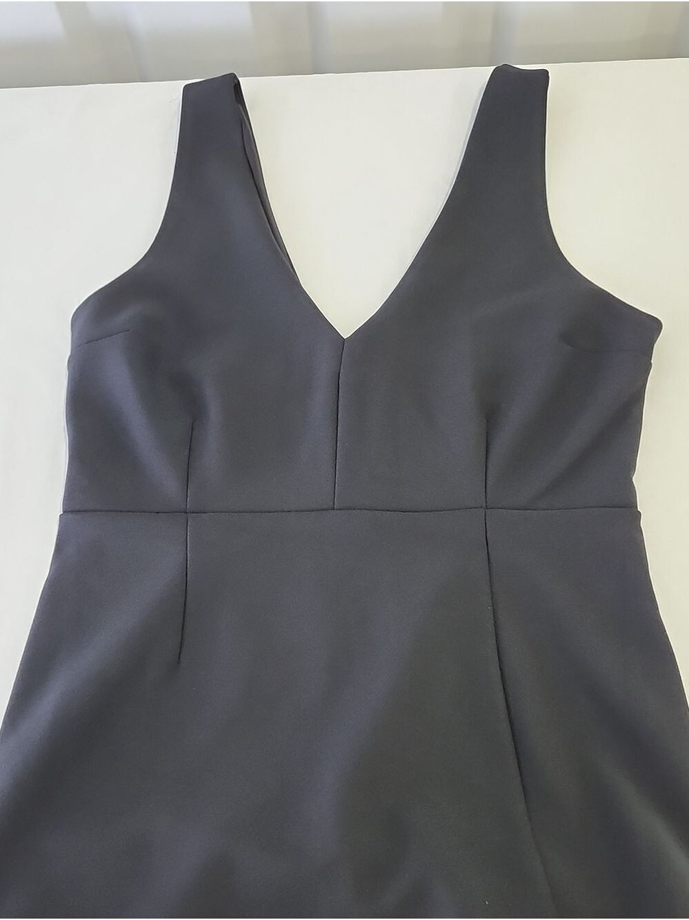 Abercrombie & Fitch Black Sleeveless Plunge V-Neck Midi Dress Med NWT Asymmetric - Picture 5 of 10